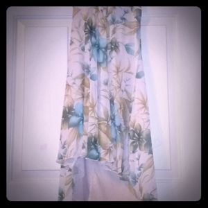 Casual high/low dress turquoise and goldish color.